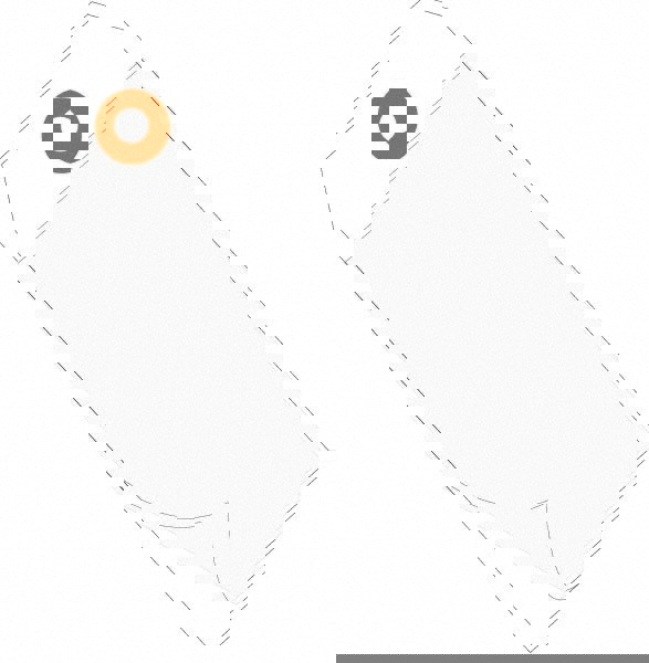 Blank Tag: 6-1/4'' High, White, Vinyl